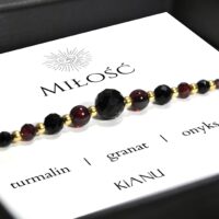 Bransoletka z Kamieni Naturalnych Czarny Turmalin Grant Onyks Miłość 11