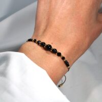 Bransoletka z kamieni naturalnych czarny turmalin onyks bransoletka z turmalinu 8